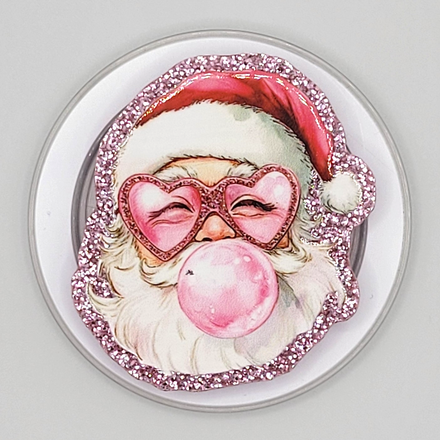 Phone or E-Reader Grip - Bubblegum Santa