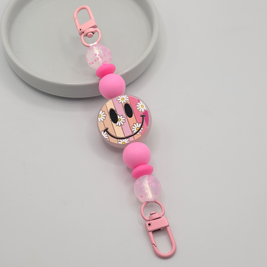 Kindle Strap - Pink Smiley