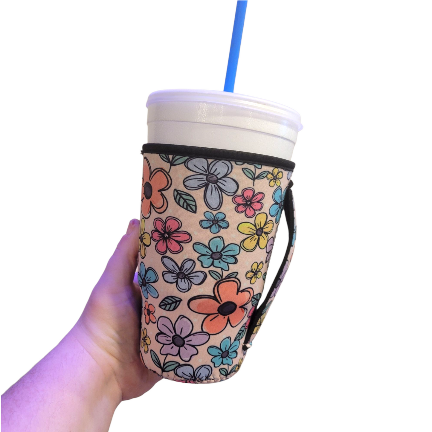 Cup Sleeve - Neon Flowers