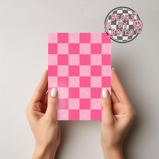 Kindle Insert - Pink Checkered