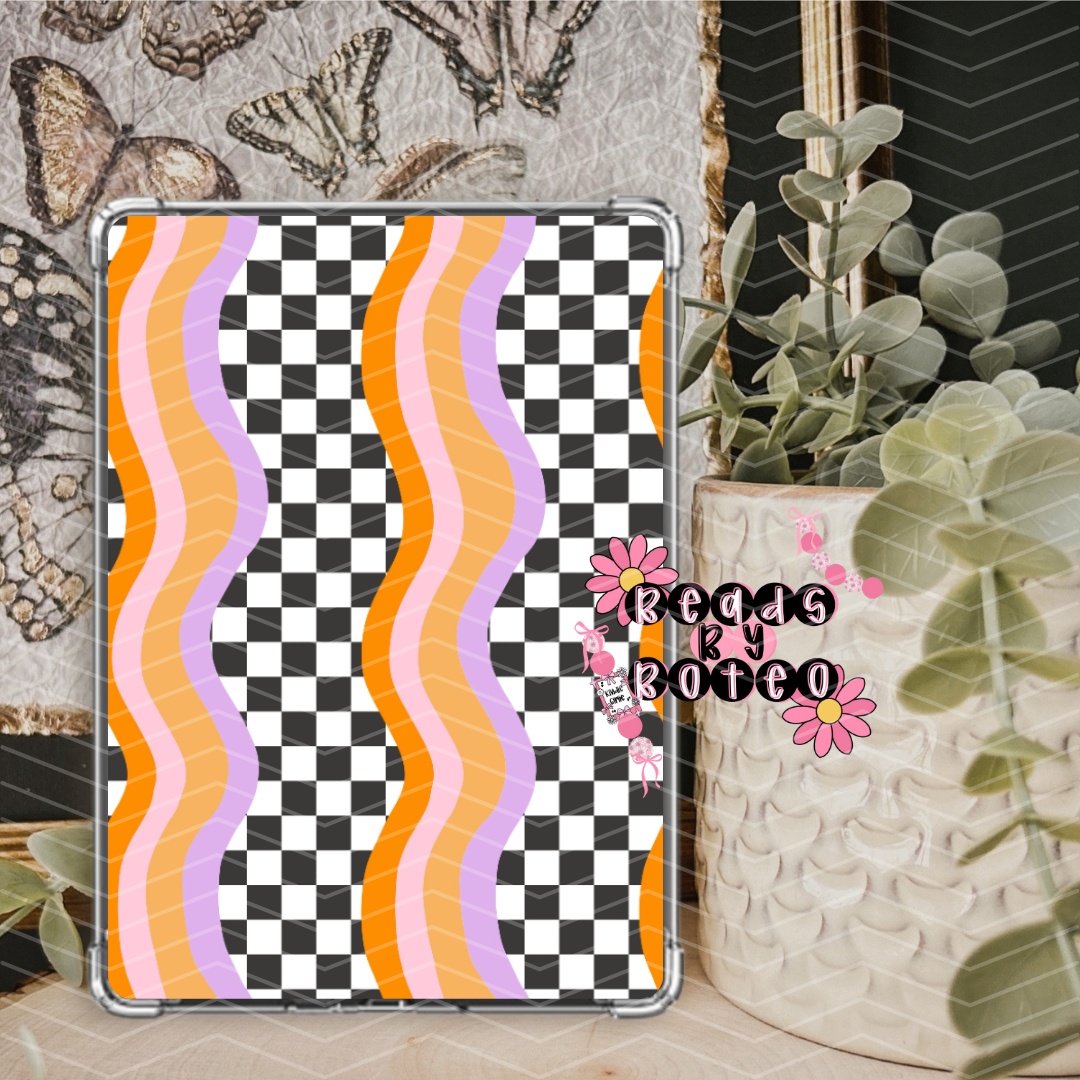 Kindle Insert - Halloween Retro Checkered