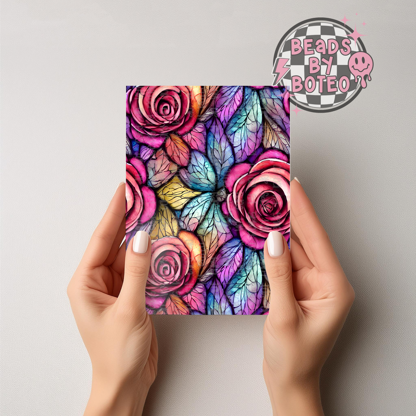 Kindle Insert - Stained Glass Roses