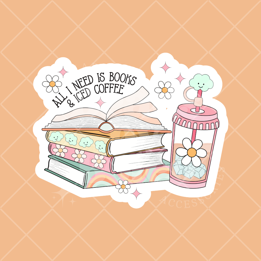 Stickers - Books & Iced Coffee