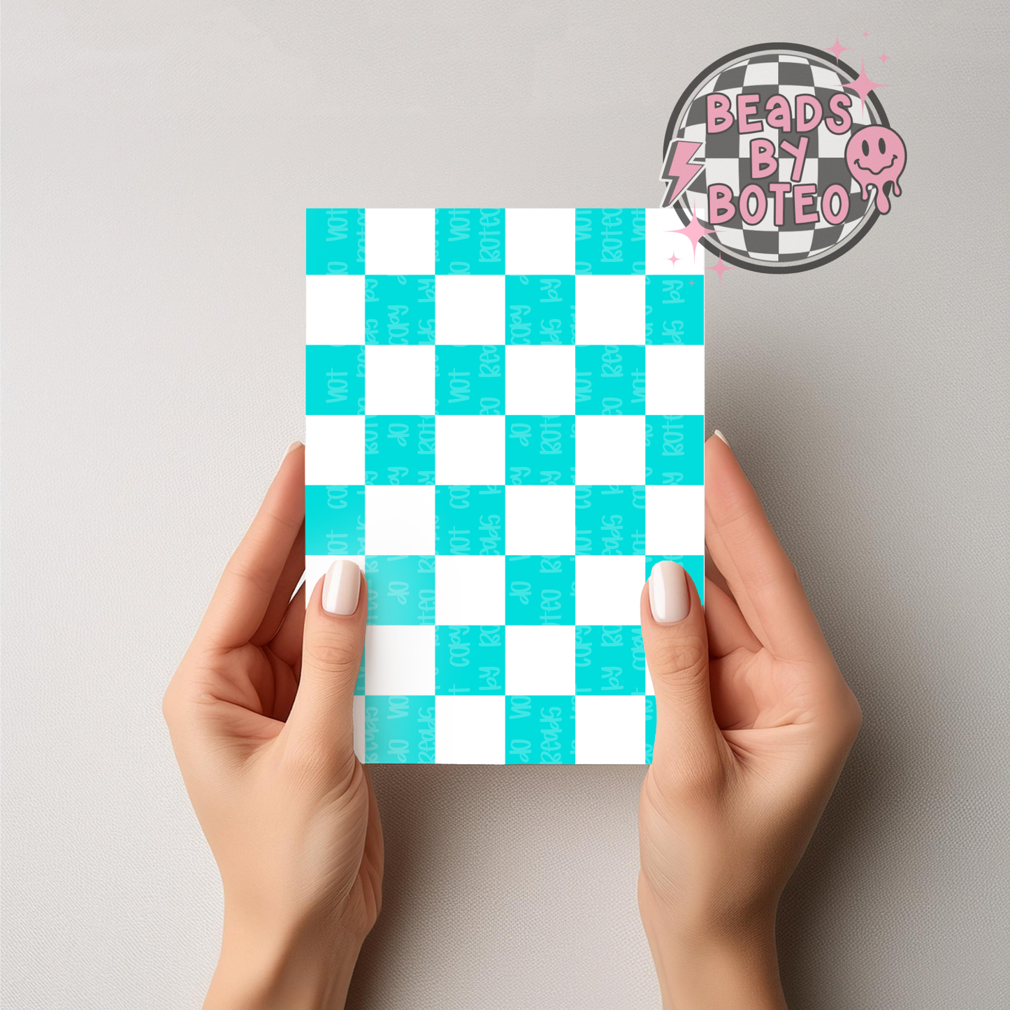 Kindle Insert - Teal Checkered