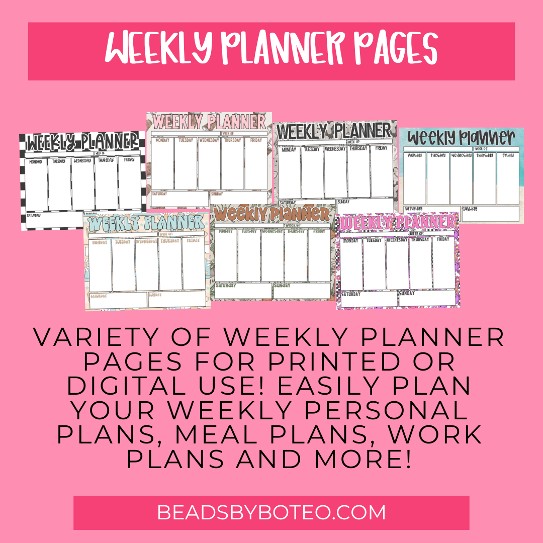 Digital - Weekly Planner Pages