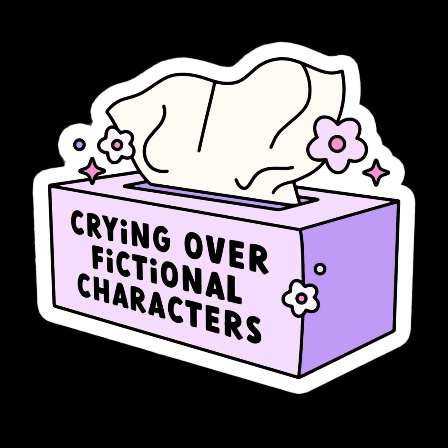 Stickers - Crying Over Fictional Characters (3")