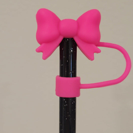 Straw Toppers - Pink Bow