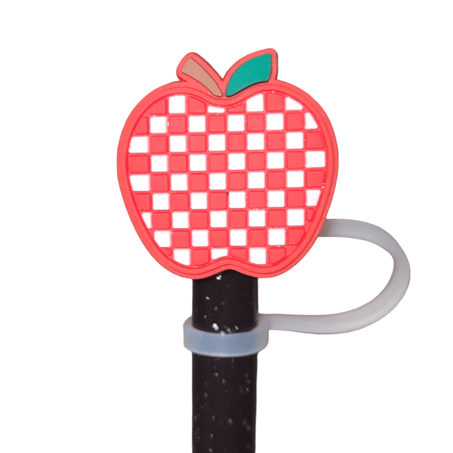 Straw Toppers - Checkered Apple