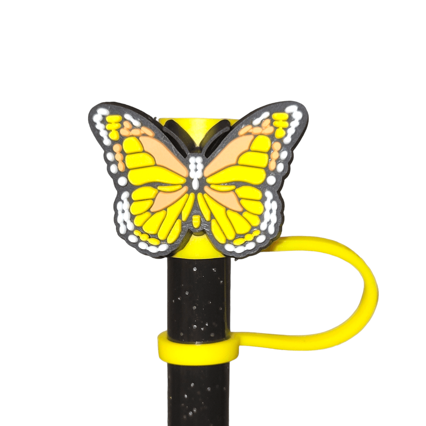 Straw Toppers - Yellow Butterfly