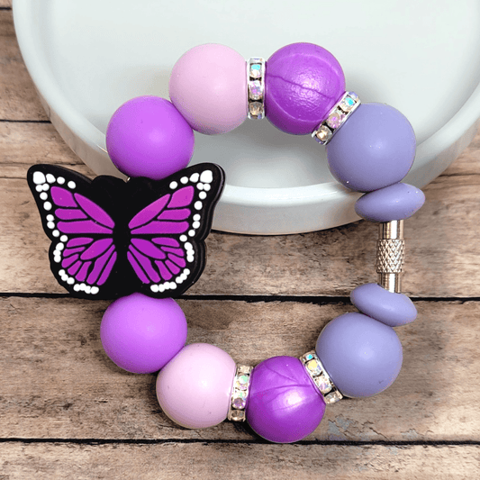 Tumbler Cup Charms - Purple Butterfly